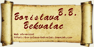 Borislava Bekvalac vizit kartica